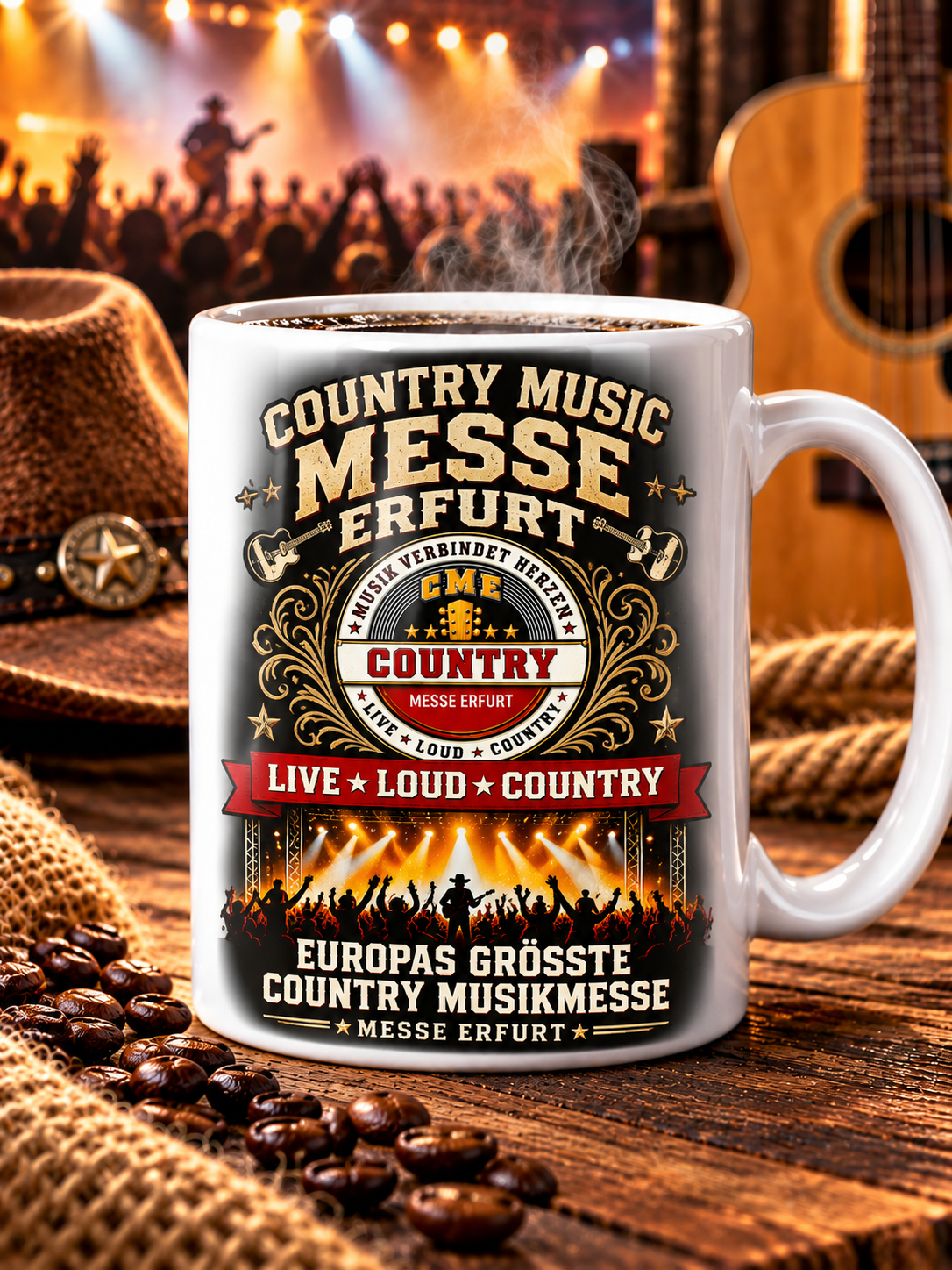 Country Music Messe Erfurt – Live Loud Country Tasse