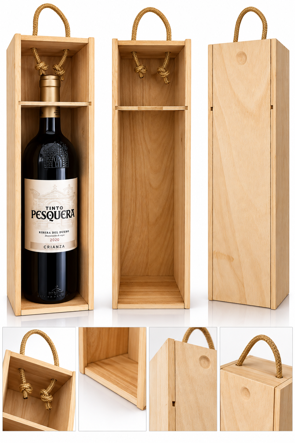 Personalisierte Weinflaschen-Geschenkbox aus Holz